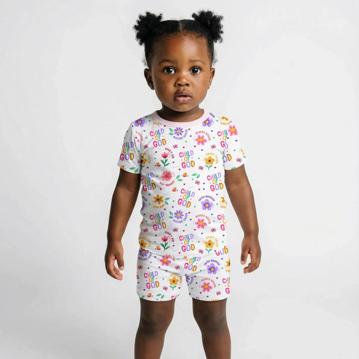 Child of God Bamboo Two Piece Short Sleeve Shorts Pajama Set