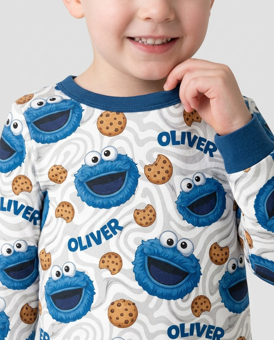 Funny Baby Cookie Bamboo Two Piece Long Sleeve Pajama Set