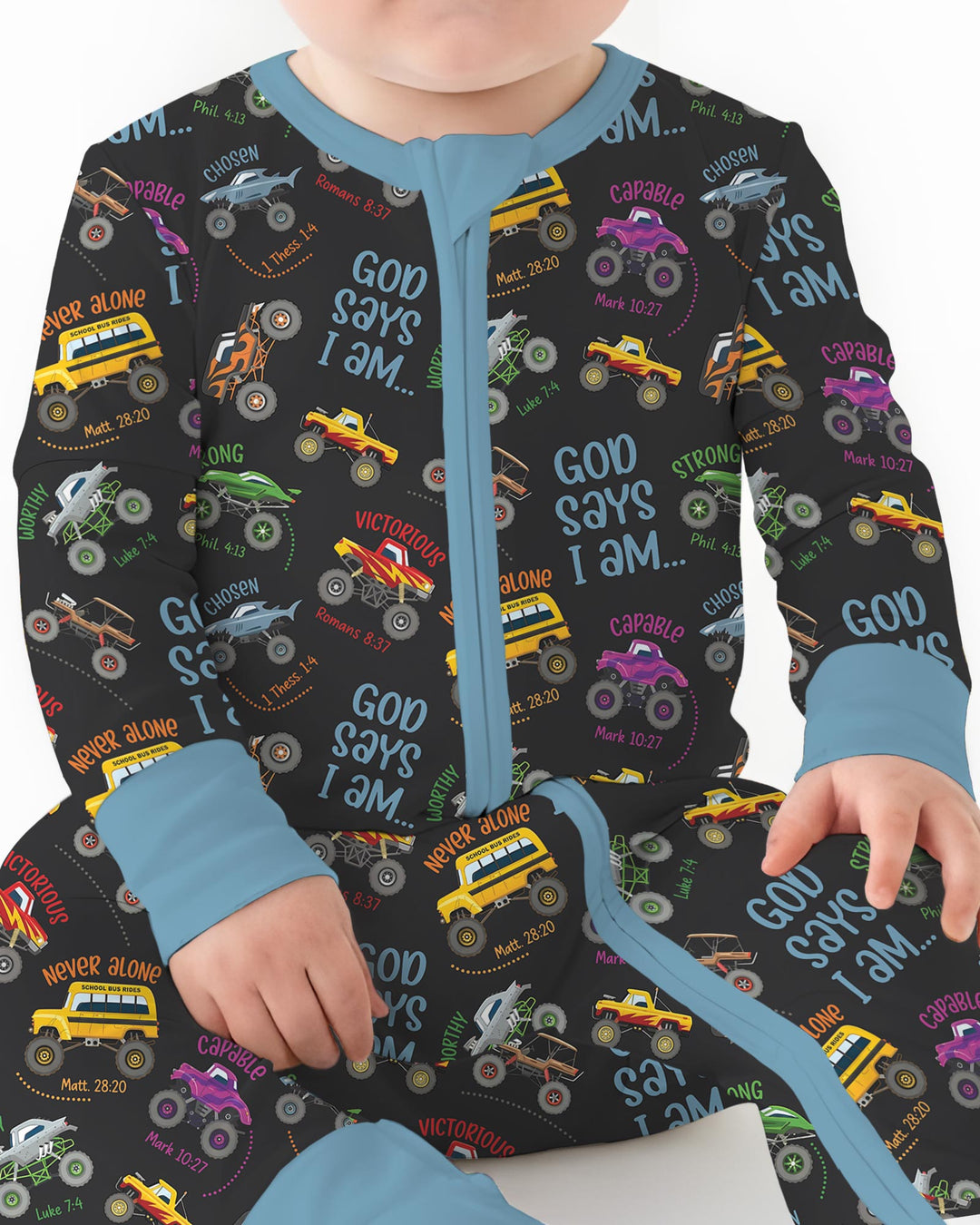 God Says I Am Monster Truck Bamboo Convertible Zippy