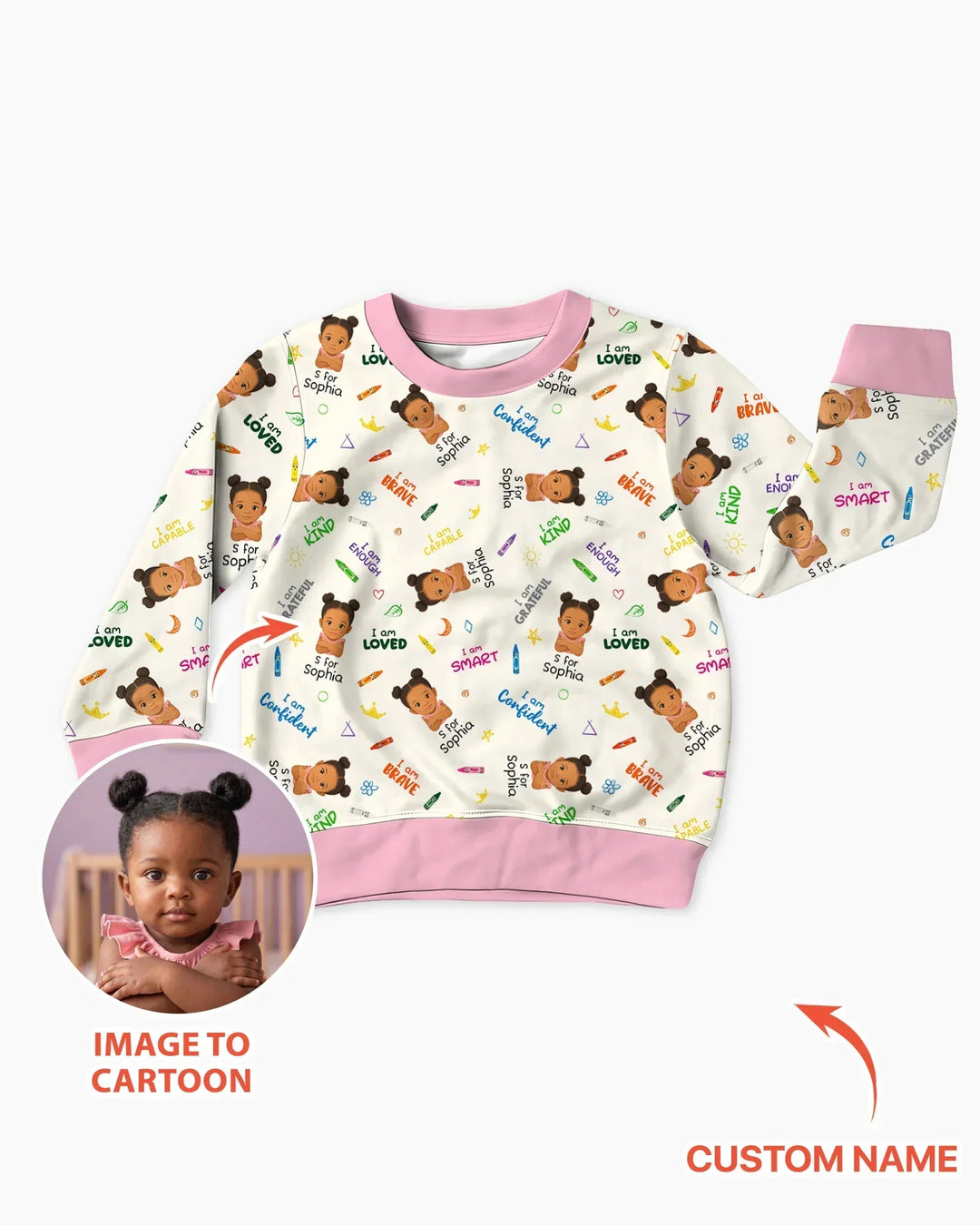 Kids Affirmations Custom  Bamboo Crewneck Sweatshirt