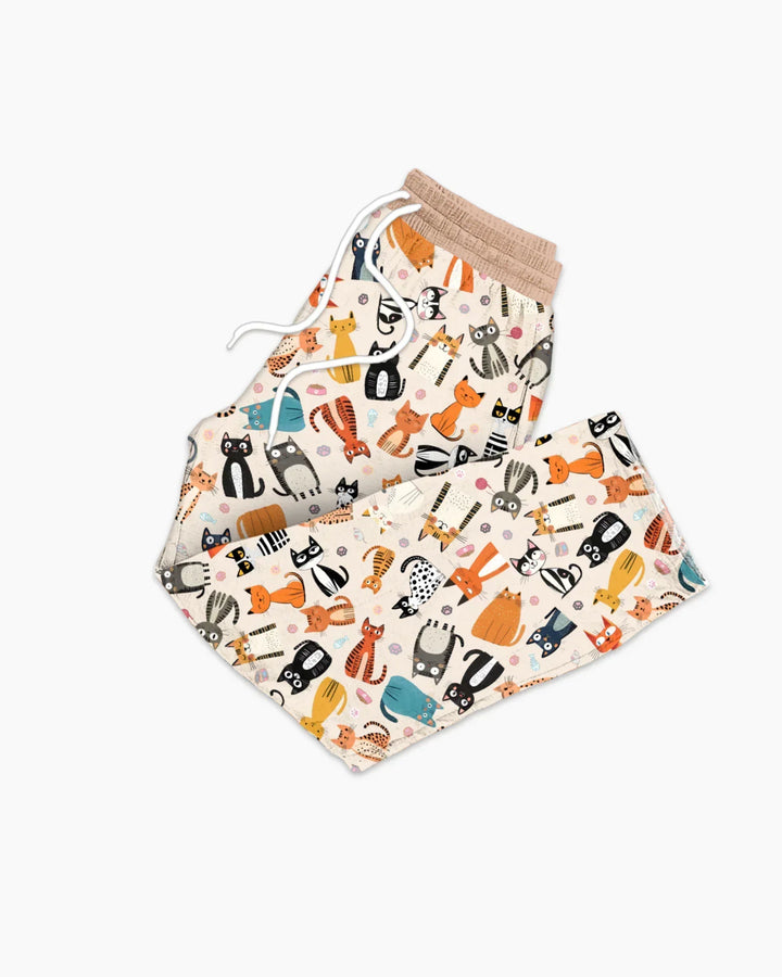 Goofy Mischief Cat Family Matching Bamboo Men's Pajama Set