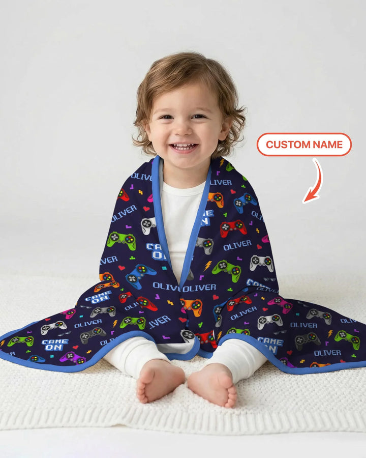 Custom Name Game On Family Matching Bamboo Blanket