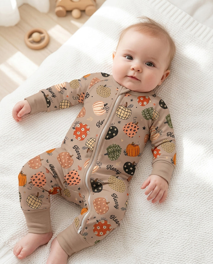 Custom Name Boho Pumpkin Bamboo Convertible Zippy