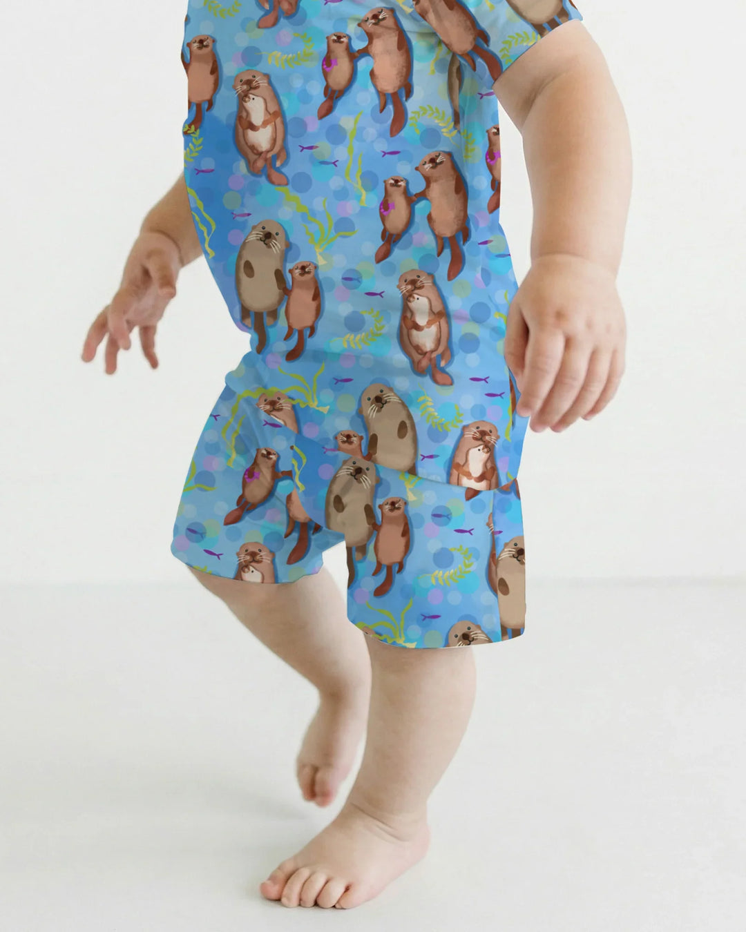 Otterly Together Bamboo Two Piece Short Sleeve Shorts Pajama Set