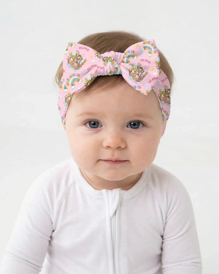 Custom Name Jesus Loves Me Noah's Ark Headband