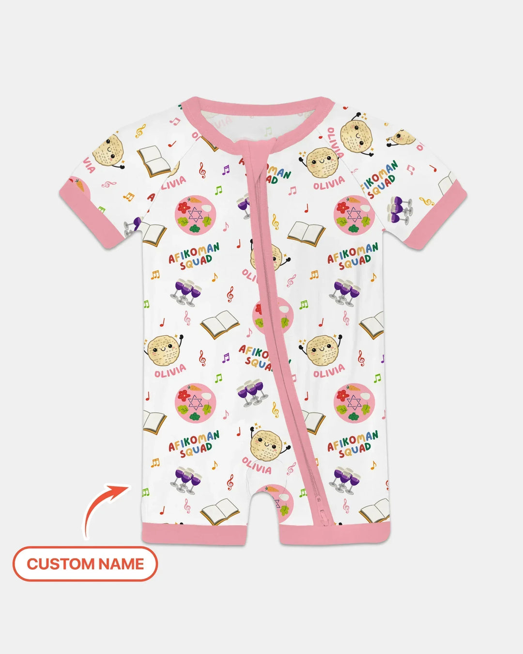 Custom Name Passover Afikoman Squad Bamboo Shorty Zippy
