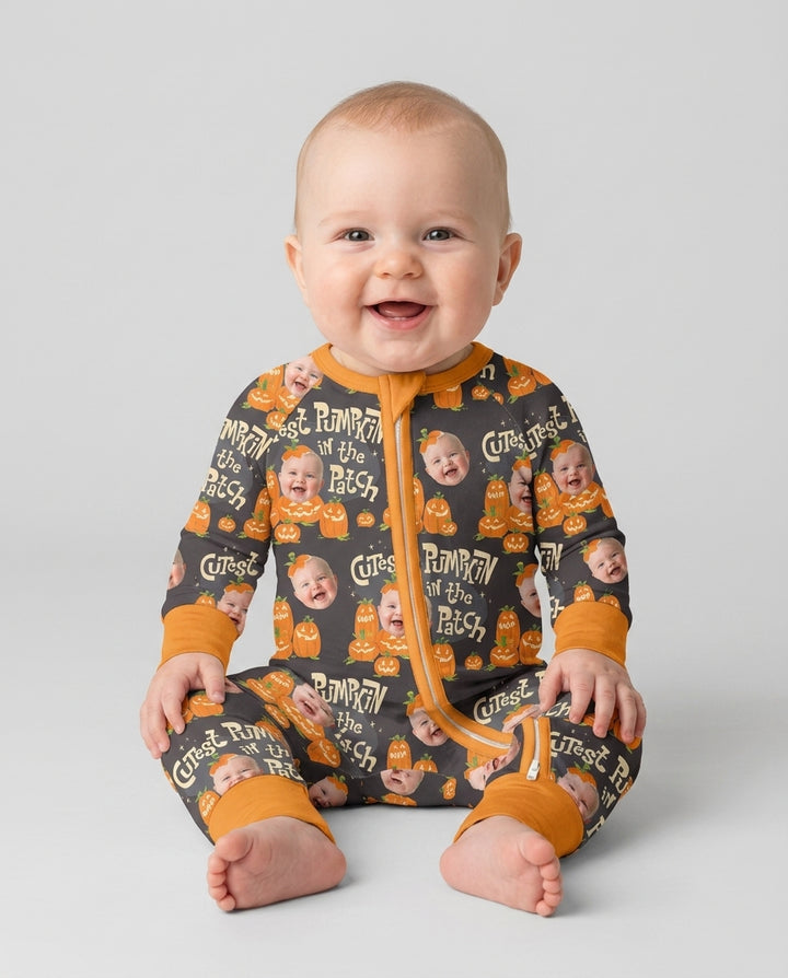 Custom Photo Cutest Pumpkin in the Patch Bamboo Convertible Zippy