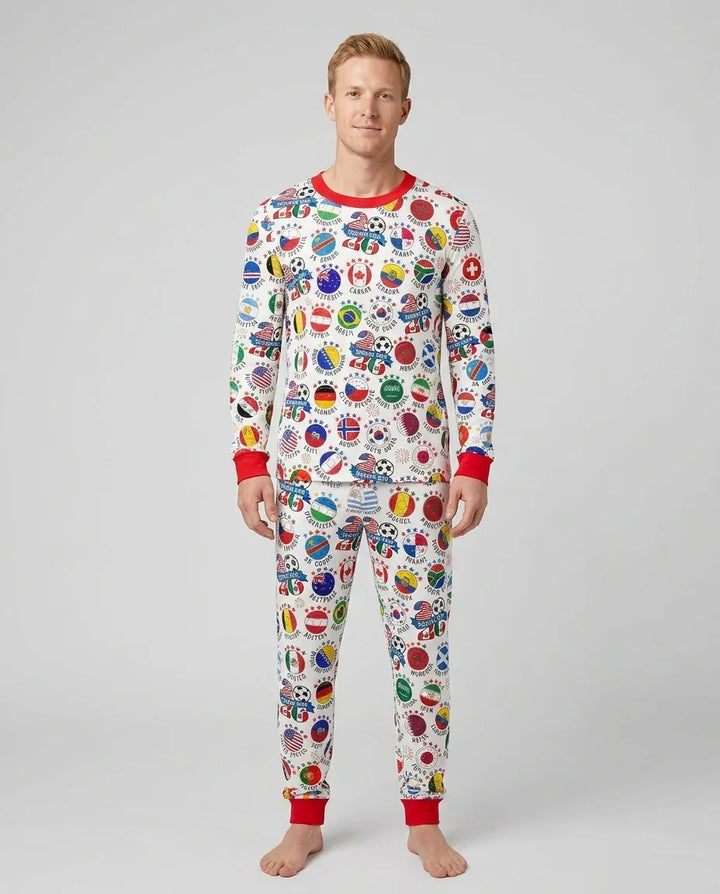 The World Plays Here 2026 Soccer Tour Bamboo Men's Pajama Set