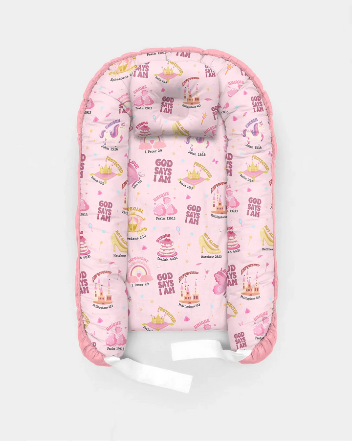 God Says I Am Girl Bamboo Baby Nest Bed