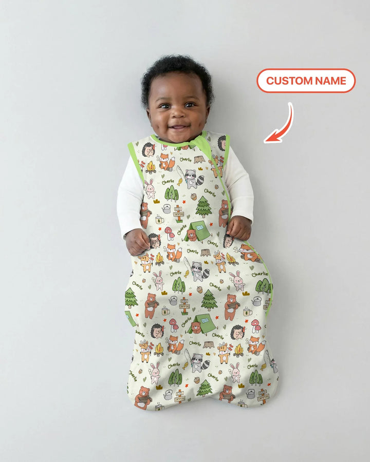 Custom Name Little Camp Buddies Bamboo Sleep Bag