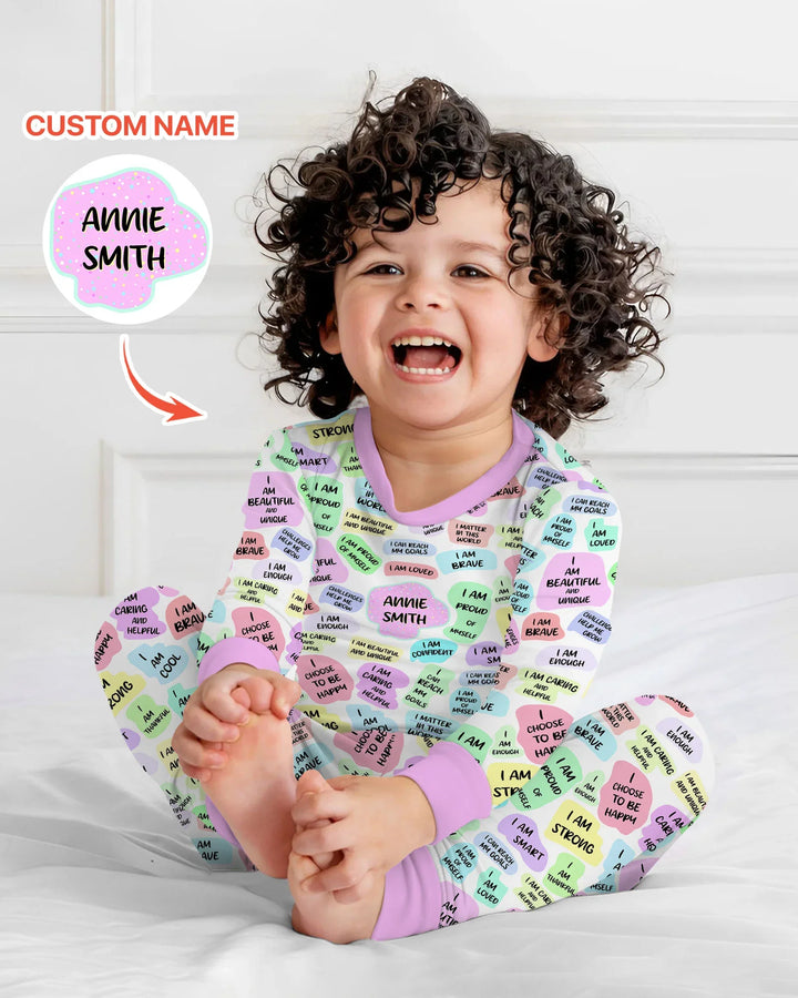 Mom & Baby Daily Affirmation Bamboo Two Piece Long Sleeve Pajama Set