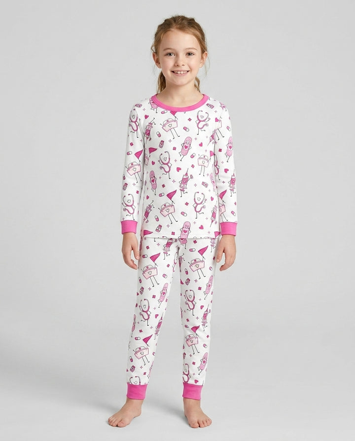 Cute Nurse Crew Bamboo Two Piece Long Sleeve Pajama Set