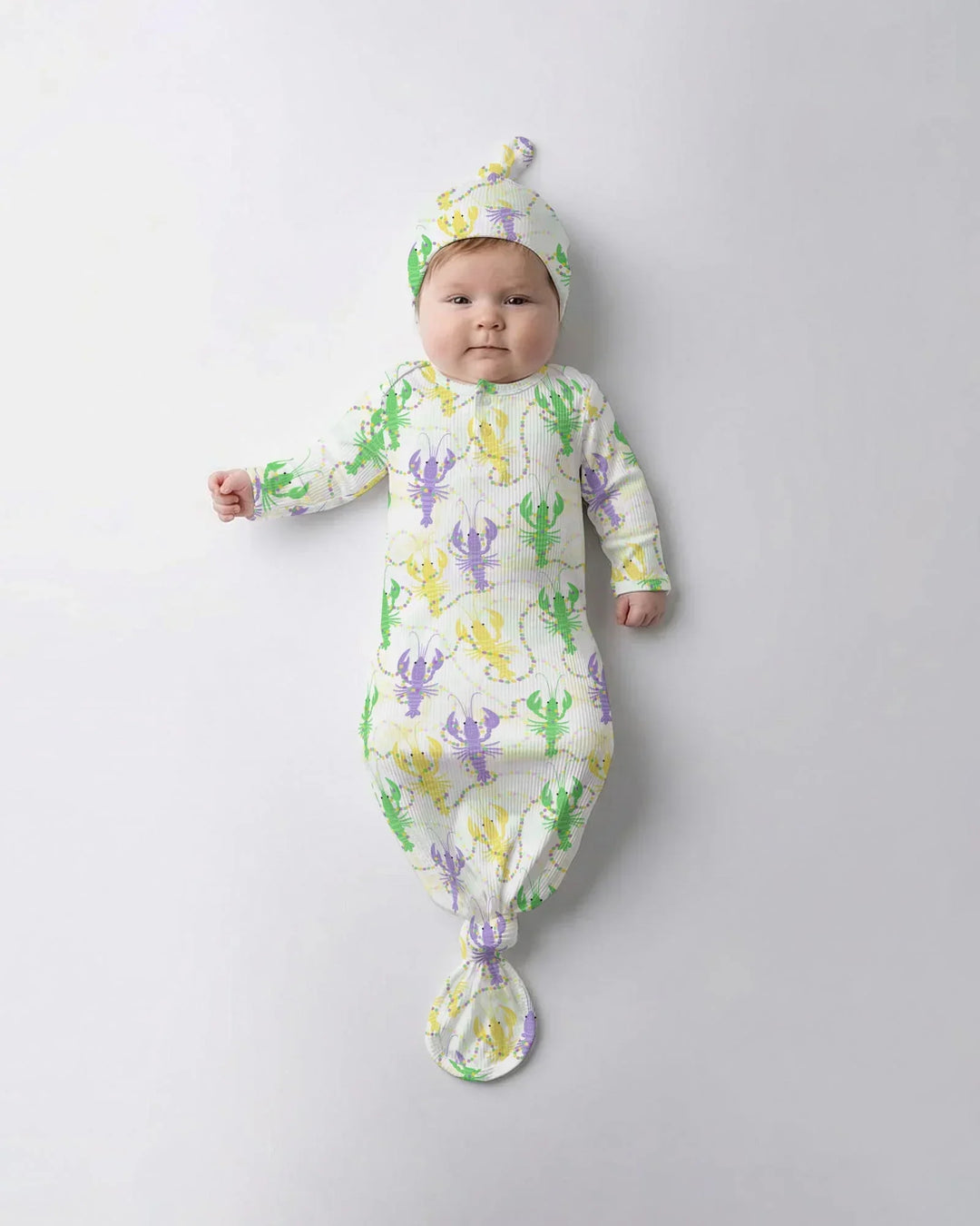 Mardi Gras Crawfish Family Matching Bamboo Knot Gown