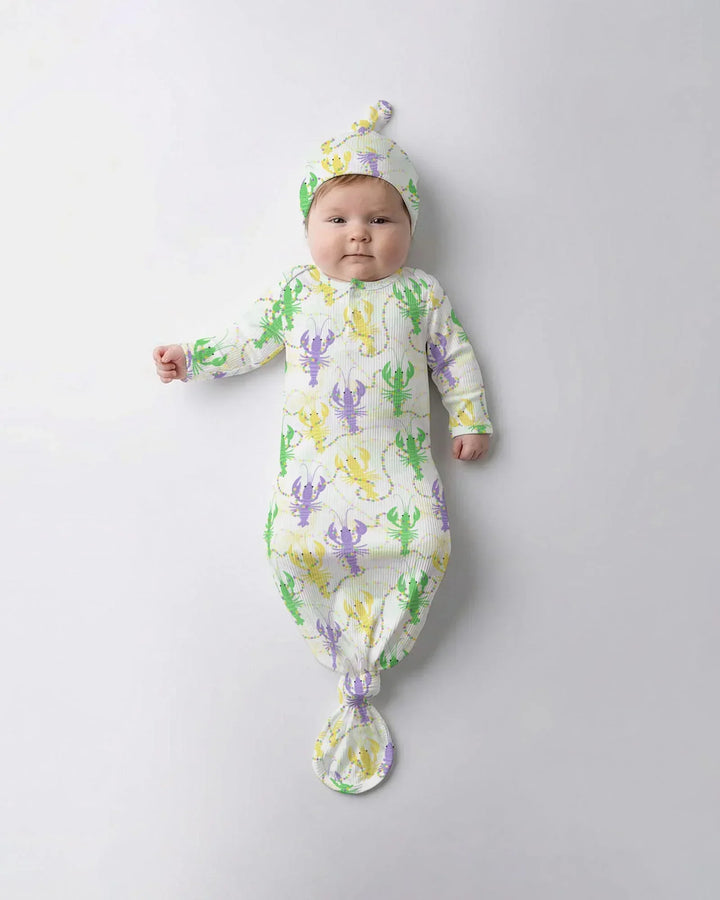 Mardi Gras Crawfish Family Matching Bamboo Knot Gown