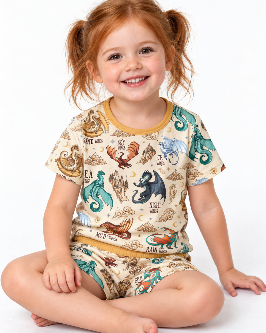 Elemental Dragons Bamboo Two Piece Short Sleeve Shorts Pajama Set