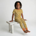 Handdrawn African Animals Bamboo Two Piece Short Sleeve Pajama Set