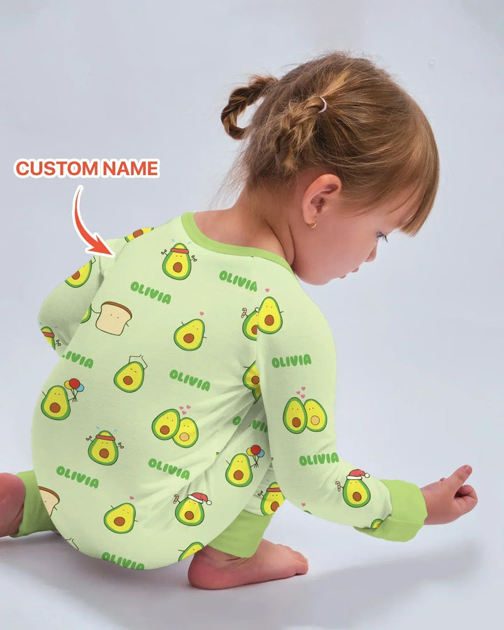 Custom Name Cute Avocado Bamboo Convertible Zippy