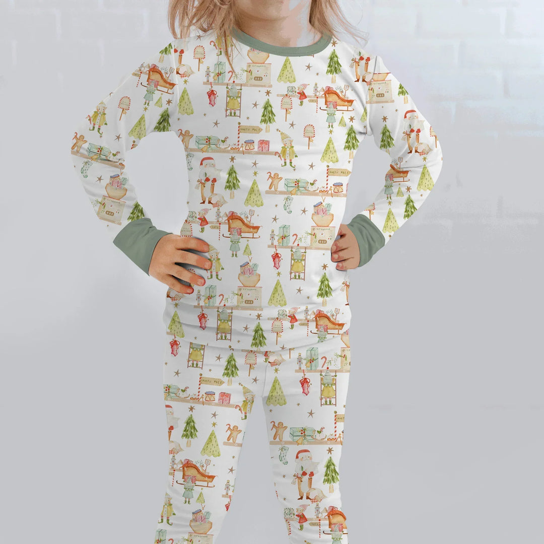Santa's Workshop Bamboo Two Piece Long Sleeve Pajama Set