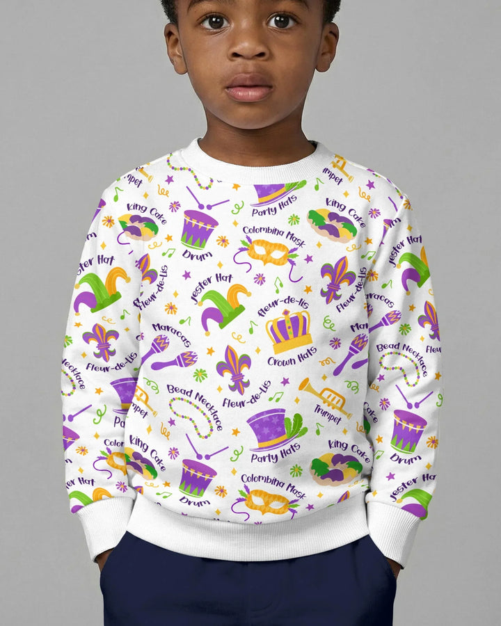 Mardi Gras Family Matching Bamboo Crewneck Sweatshirt