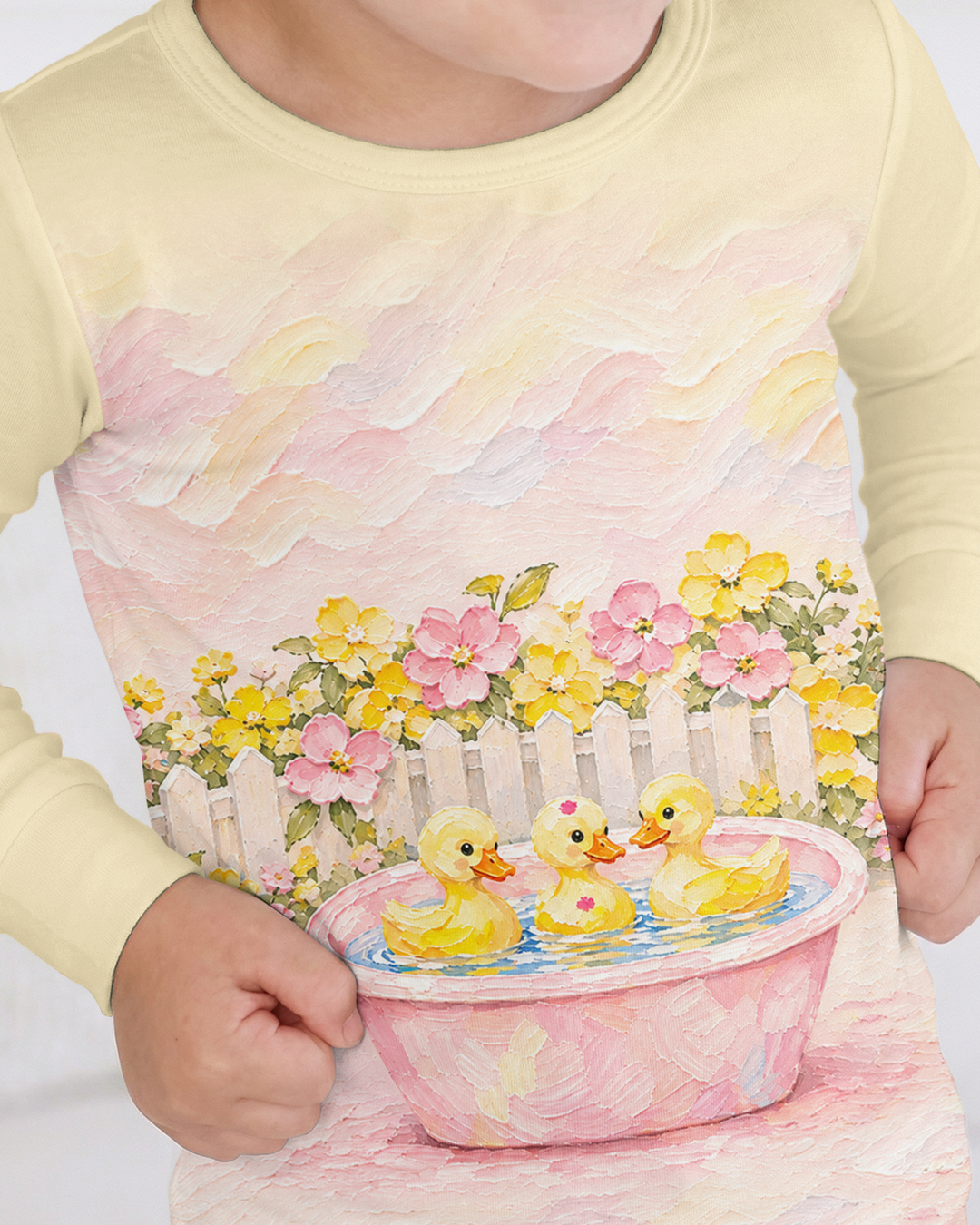 Sweet Duckling Dreams Bamboo Two Piece Long Sleeve Pajama Set