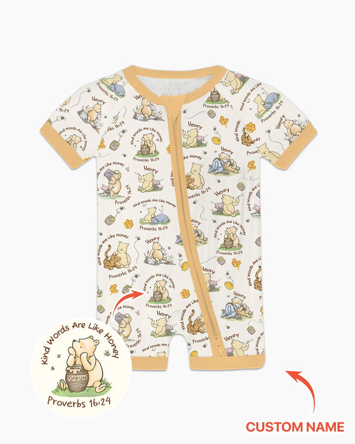 Kind Words Are Like Honey Custom Name Bamboo Shorty Zippy