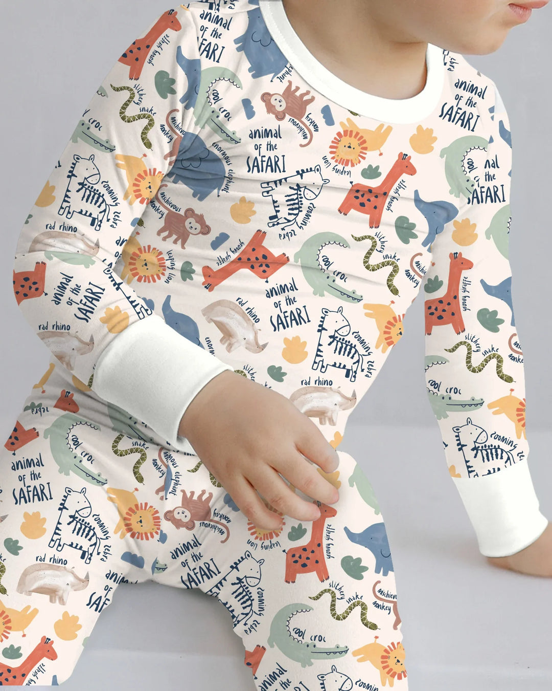 Funny African Animals Bamboo Two Piece Long Sleeve Pajama Set