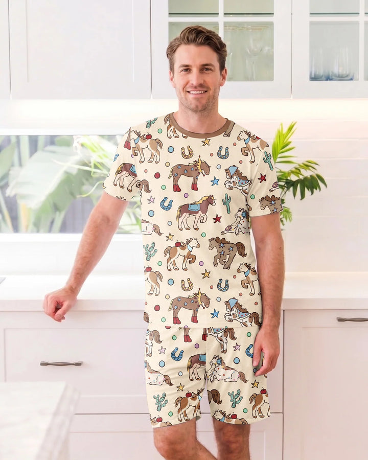 Lil' Buckaroo Bamboo Men Short Sleeve Short Pajama Set