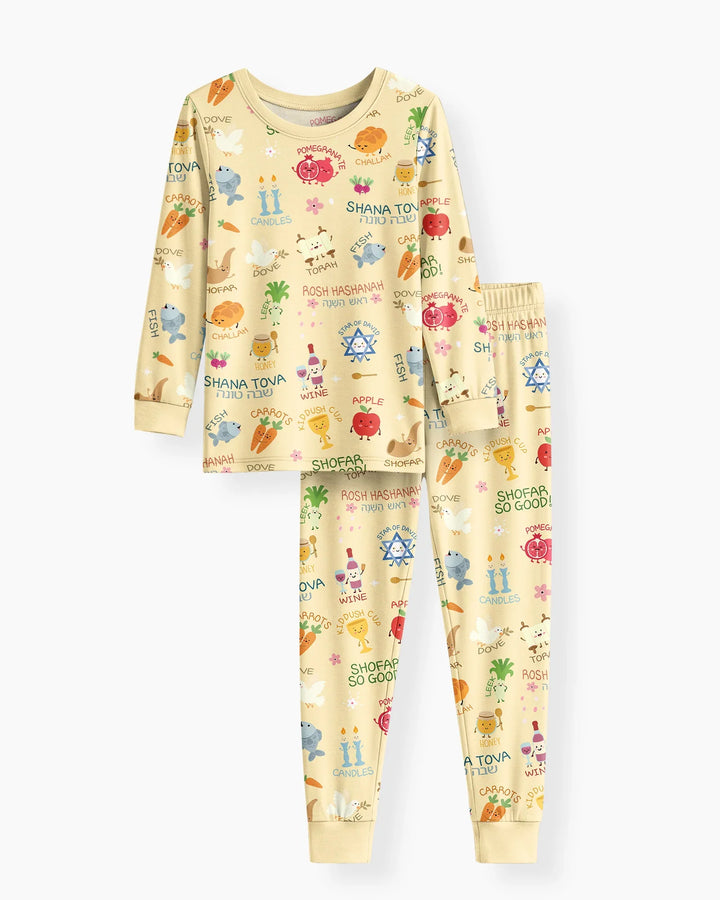 Family Rosh Hashanah Matching Bamboo Two Piece Long Sleeve Pajama Set