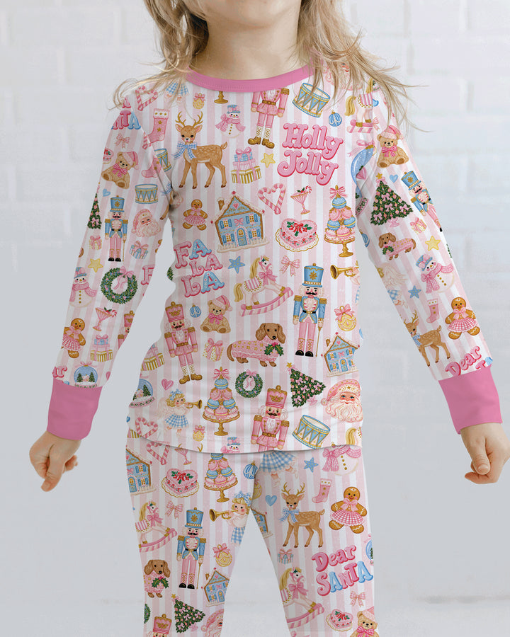 Preppy Christmas Bamboo Two Piece Long Sleeve Pajama Set