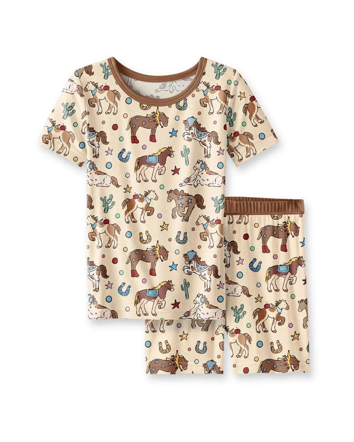 Lil' Buckaroo Bamboo Two Piece Short Sleeve Shorts Pajama Set
