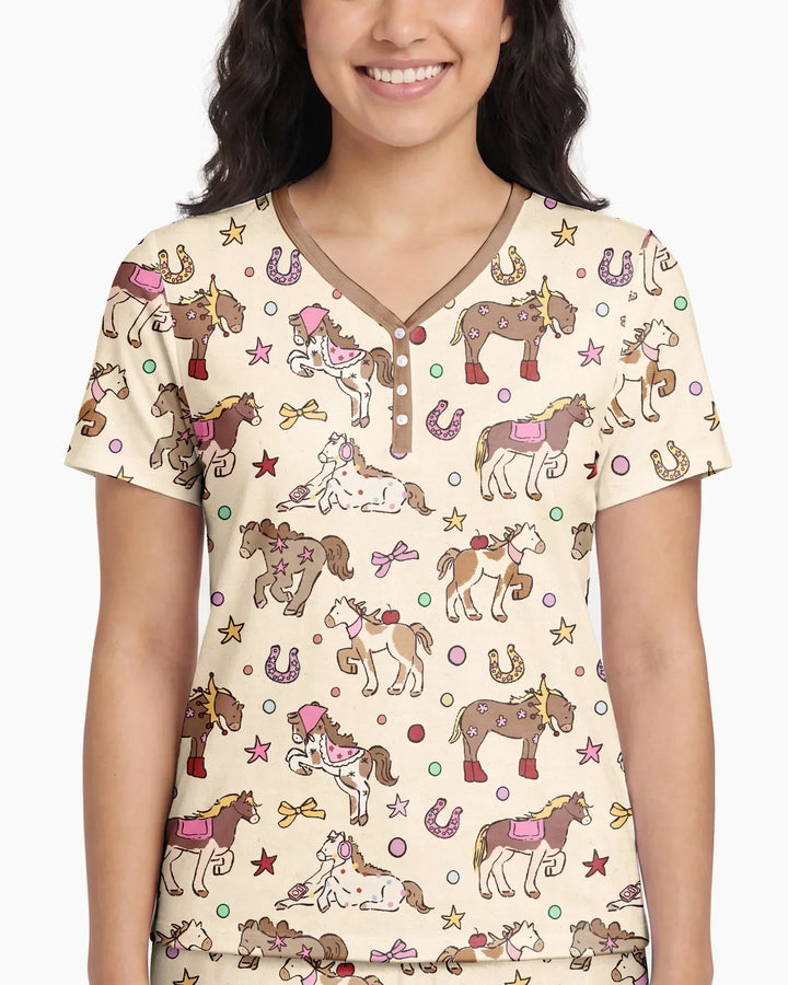 Lil' Buckaroo Bamboo Women Short Sleeve Short Pajama Set
