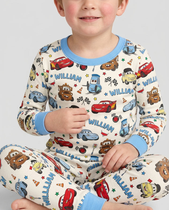 Car Movie Bamboo Two Piece Long Sleeve Pajama Set