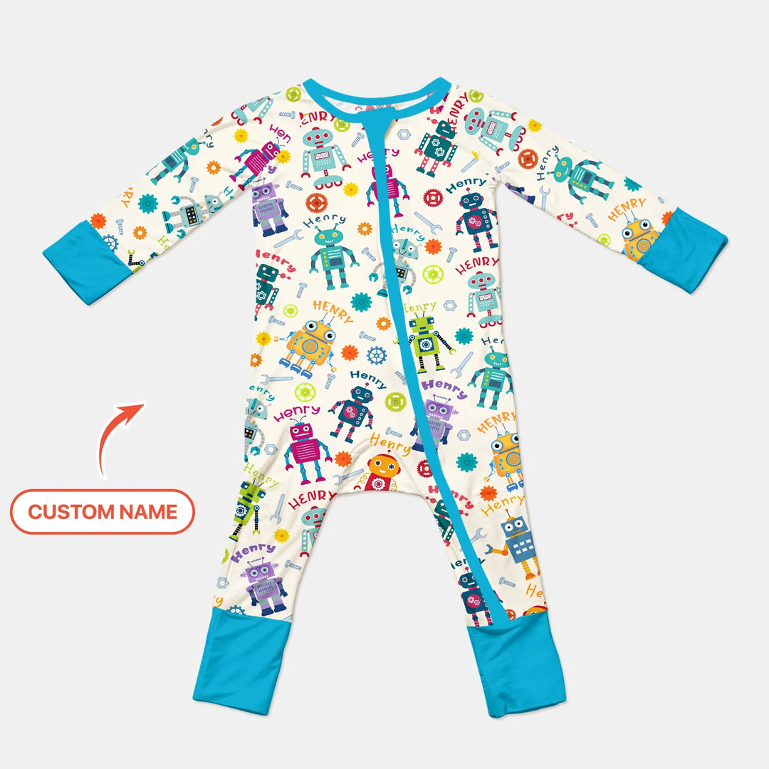 Robo Buddy Squad Custom Name Bamboo Convertible Zippy
