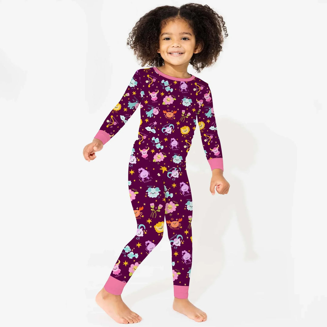 Zodiac Signs Bamboo Two Piece Long Sleeve Pajama Set