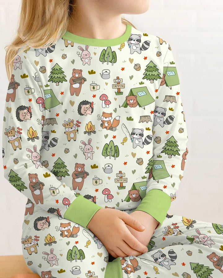 Little Camp Buddies Bamboo Two Piece Long Sleeve Pajama Set