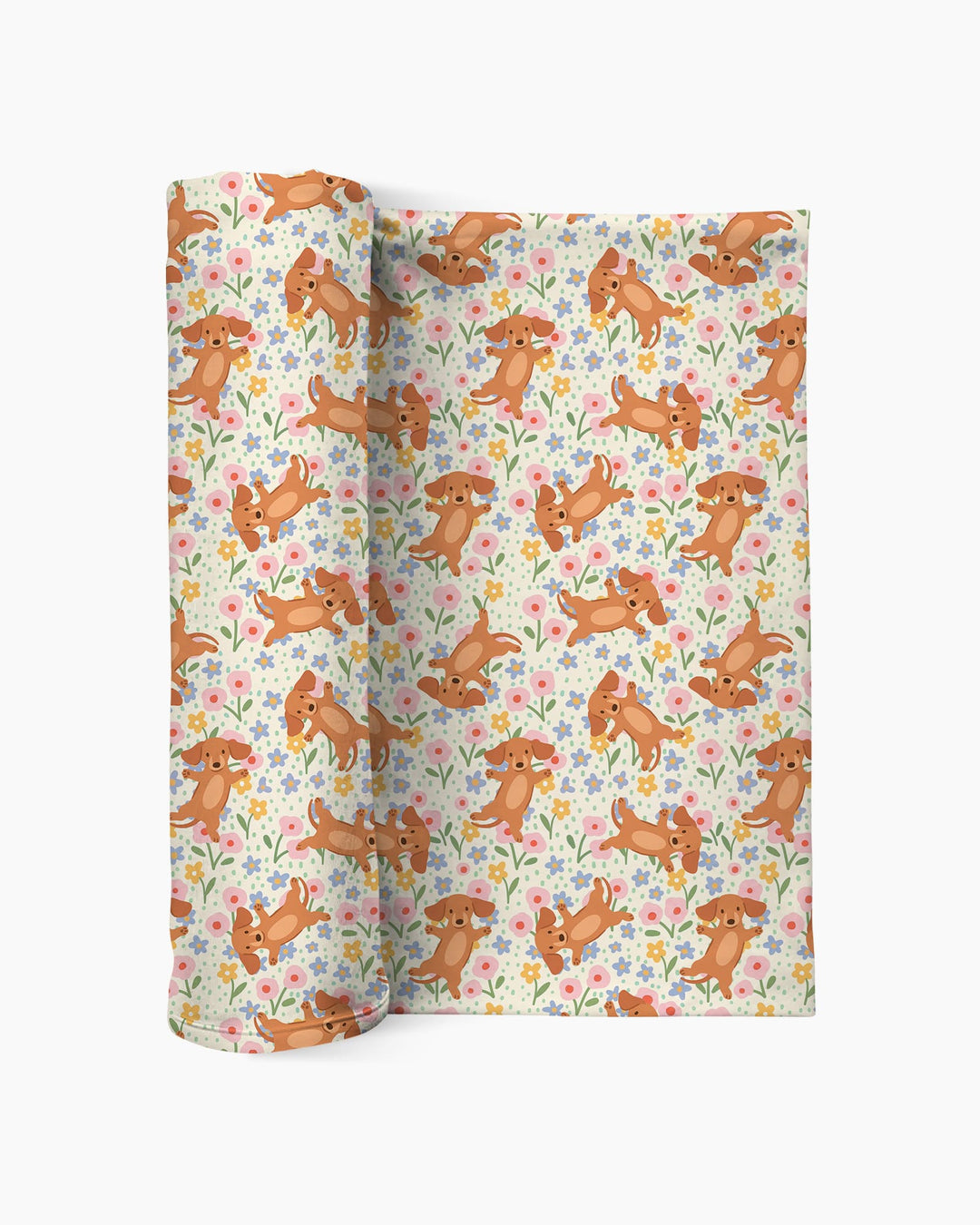 Dachshund Blooms Family Matching swaddle blanket