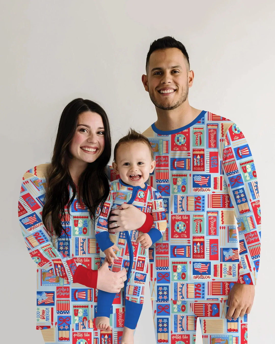 Patriotic Matchbox Family Matching Bamboo Men's Pajama Set