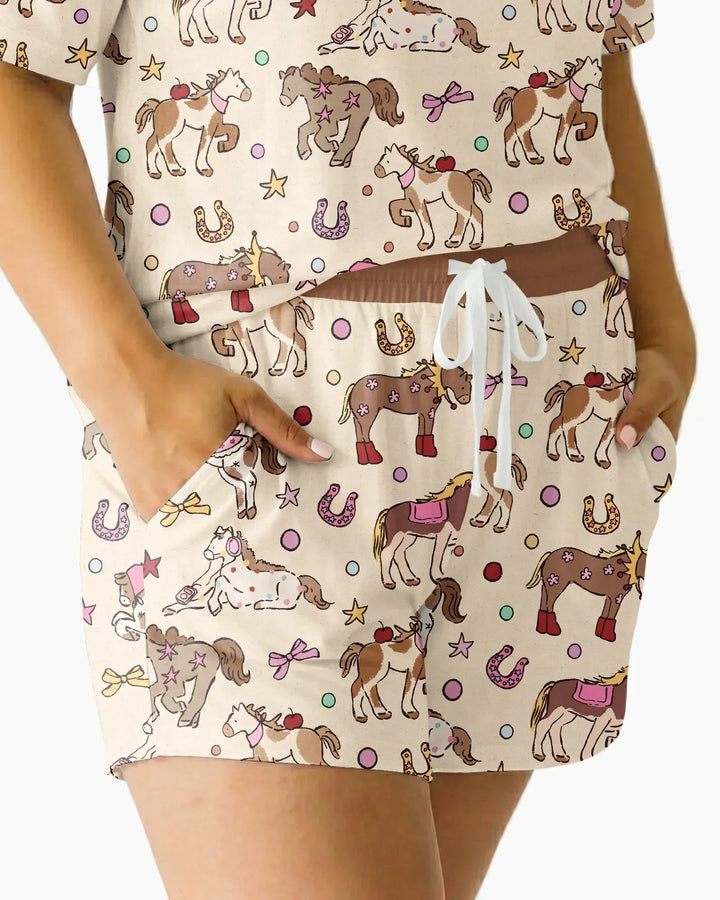 Lil' Buckaroo Bamboo Women Short Sleeve Short Pajama Set