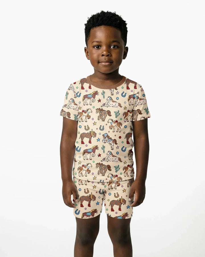 Lil' Buckaroo Bamboo Two Piece Short Sleeve Shorts Pajama Set