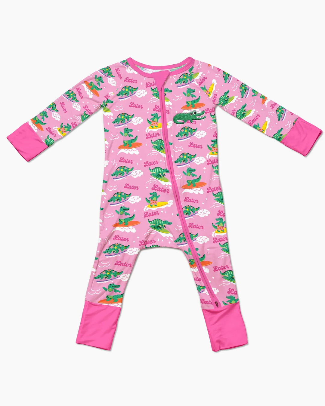 Embroidered Summer Alligator Bamboo Convertible Zippy