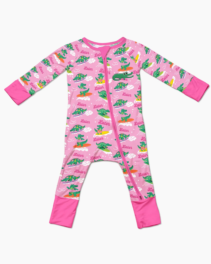 Embroidered Summer Alligator Bamboo Convertible Zippy