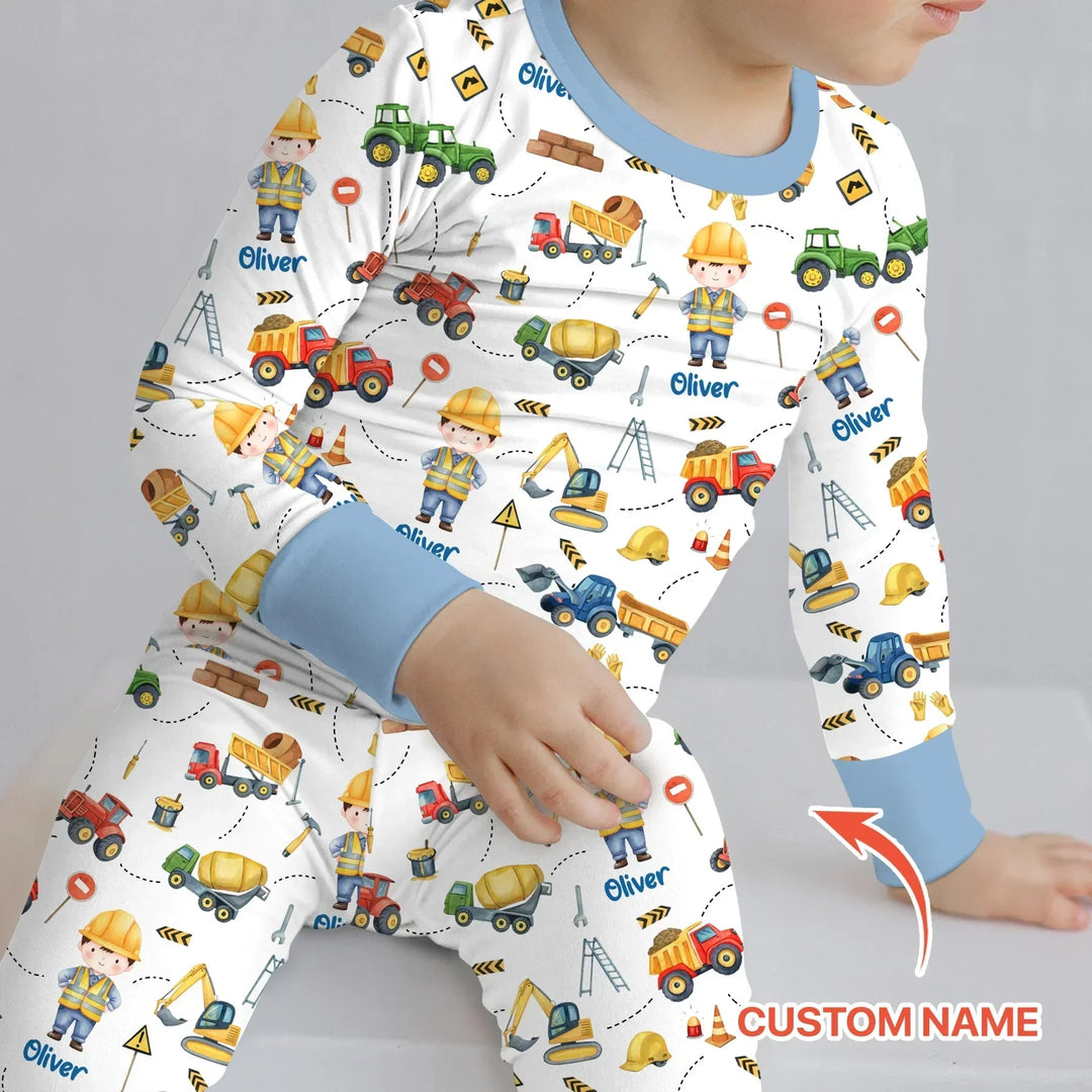 Custom Character Little Digger Adventures Bamboo Two Piece Long Sleeve Pajama Set