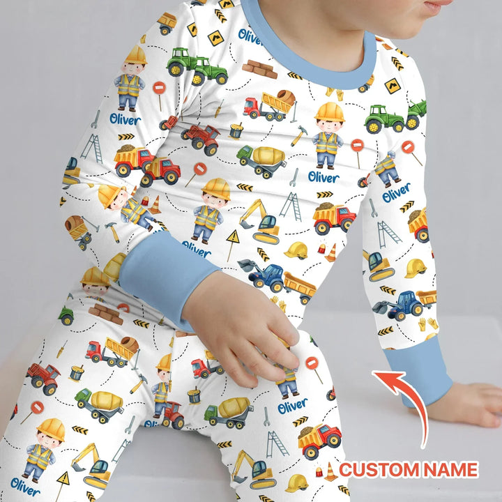 Custom Character Little Digger Adventures Bamboo Two Piece Long Sleeve Pajama Set