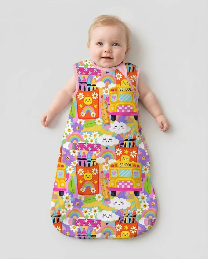 Retro Happy Classroom Bamboo Sleep Bag