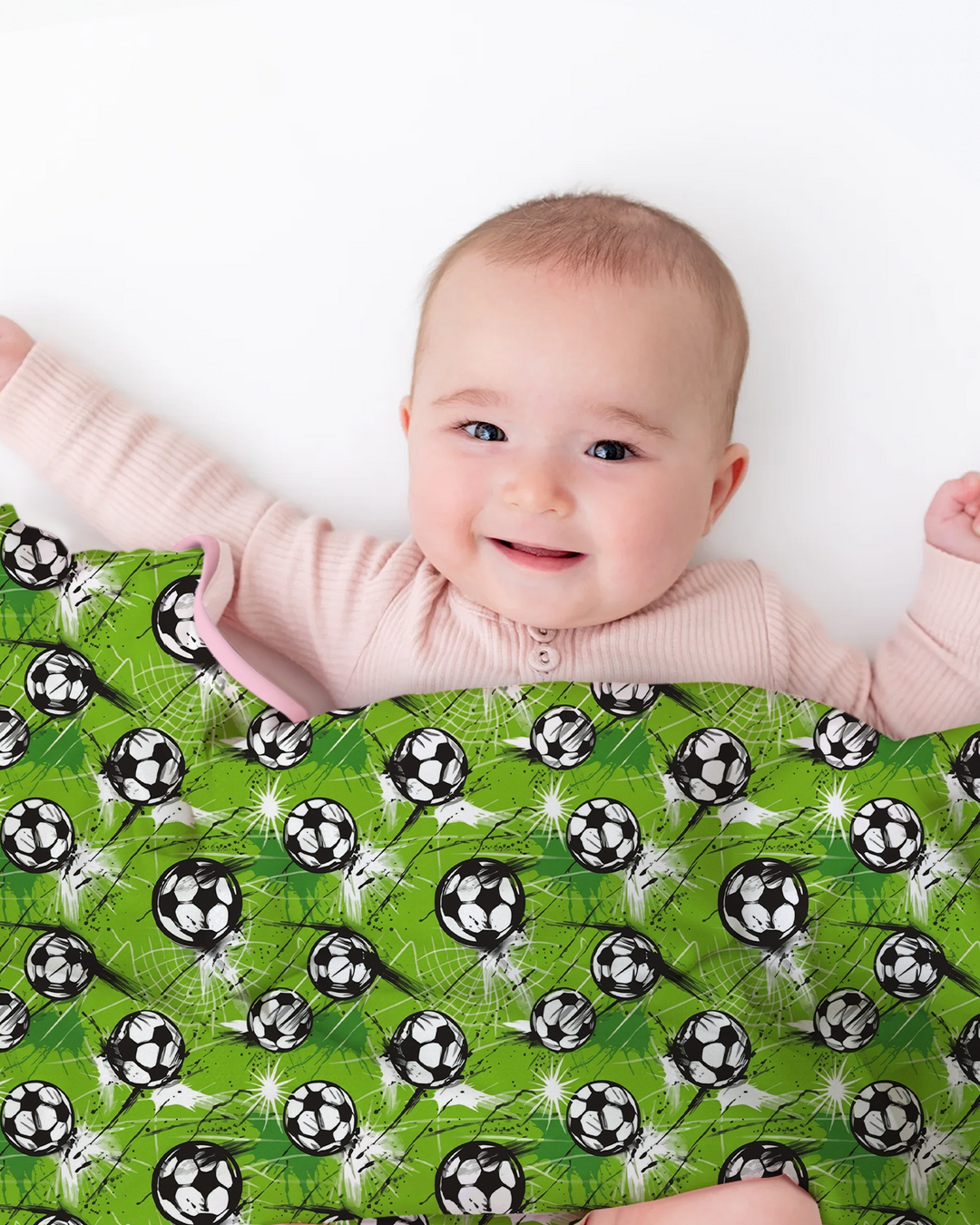 Green Soccer Energy Bamboo Blanket