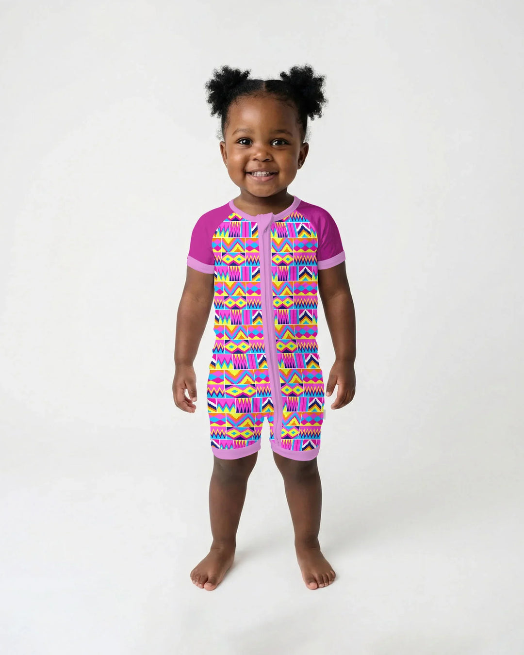 Kente Vibes Family Matching Bamboo Shorty Zippy