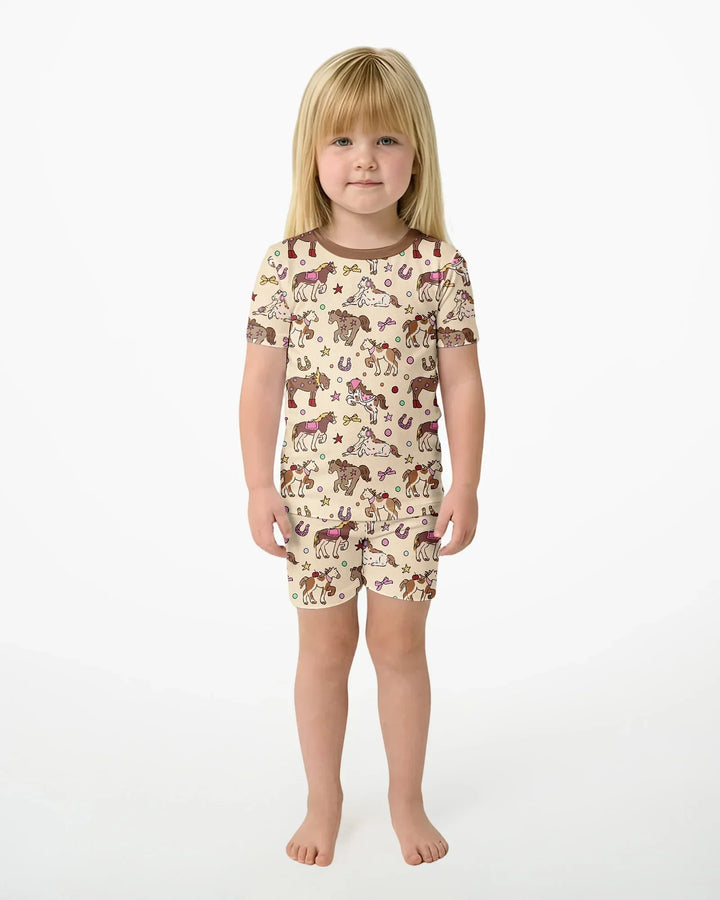 Lil' Buckaroo Bamboo Two Piece Short Sleeve Shorts Pajama Set