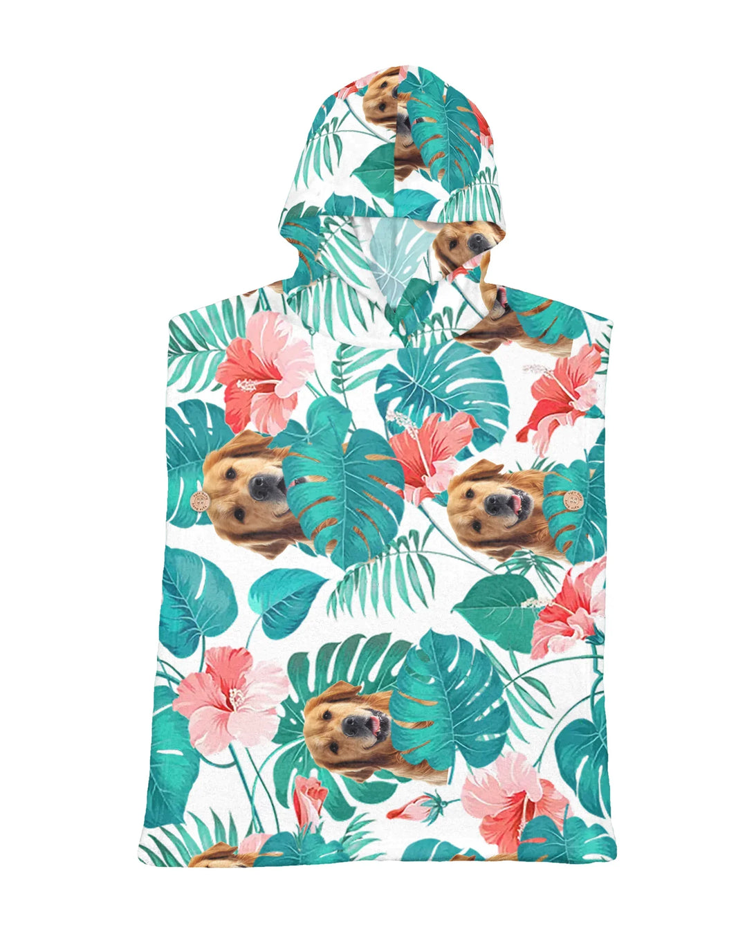 Hawaiian Custom Photo Dog Bamboo Swim Poncho