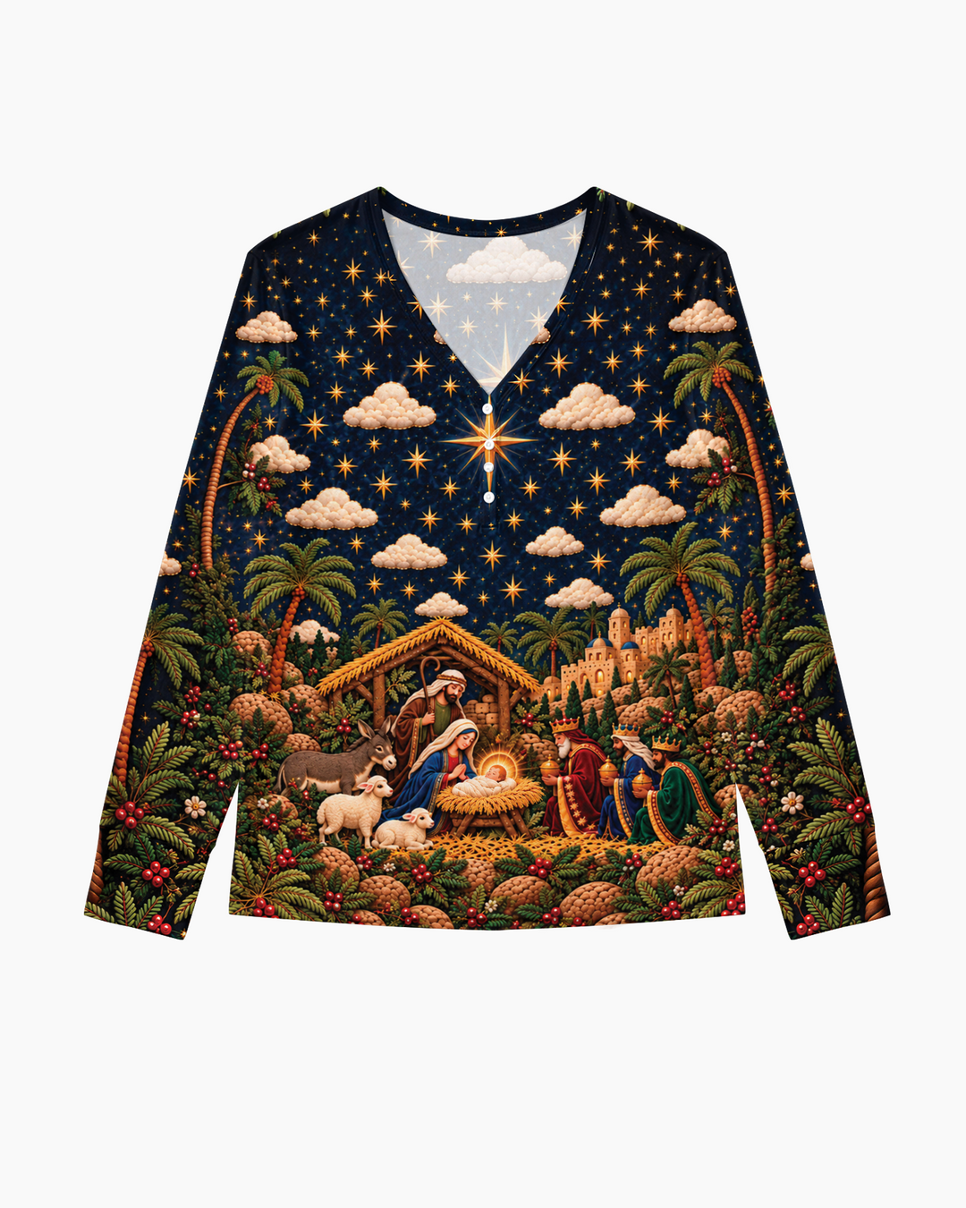 O Holy Night Family Matching Bamboo Women Pajama Set