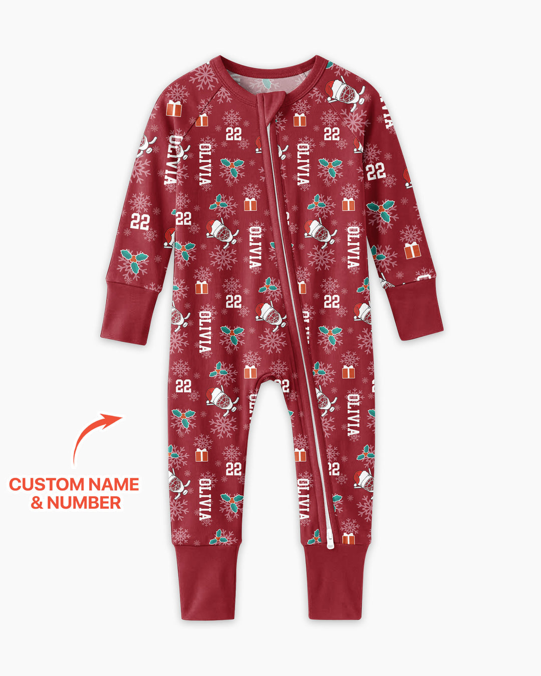 Custom Name Hockey Holiday Bamboo Convertible Zippy